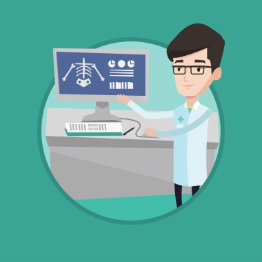 Doktor muayene grafisi vektör çizim.