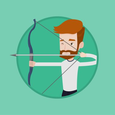 Archer yay vektör çizim ile eğitim.
