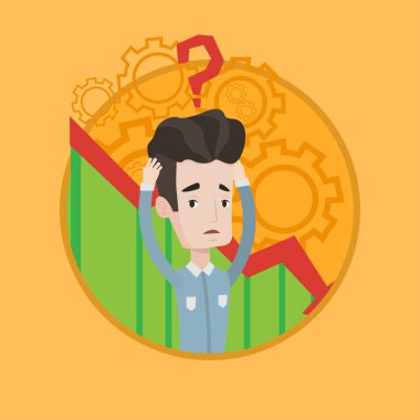 Onun baş vektör çizim tutarak iflas.