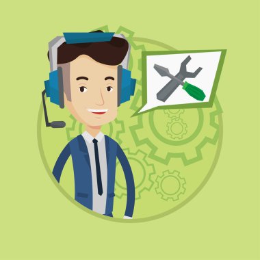 Teknik destek operatör vektör çizim.