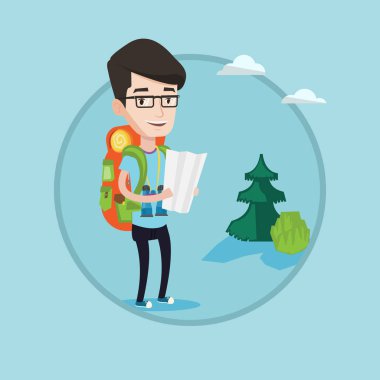 Haritaya bakıyordum sırt çantası ile seyahat.