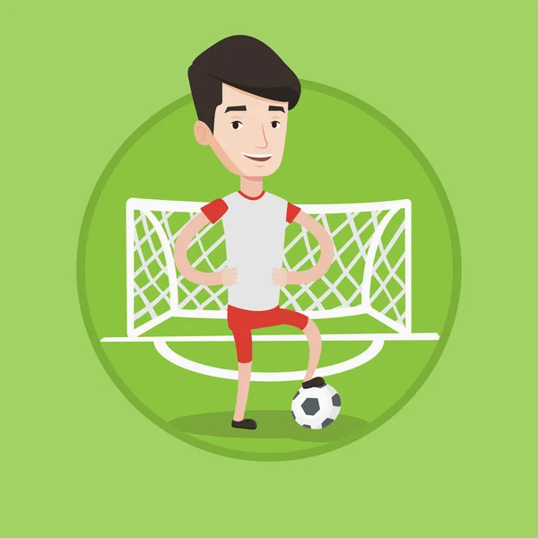 Giocatore di calcio con illustrazione vettoriale palla . — Vettoriale Stock