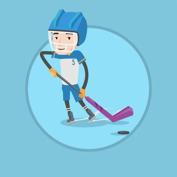 Ilustracja wektorowa gracz hokeja na lodzie. — Wektor stockowy
