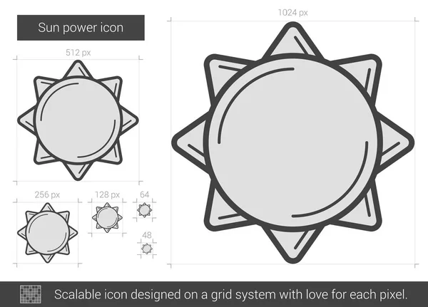 Ícone de linha de energia solar . — Vetor de Stock