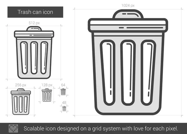 Prullenbak pictogram. — Stockvector