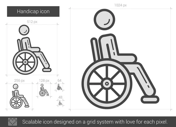 Pictogram van de lijn van de handicap. — Stockvector