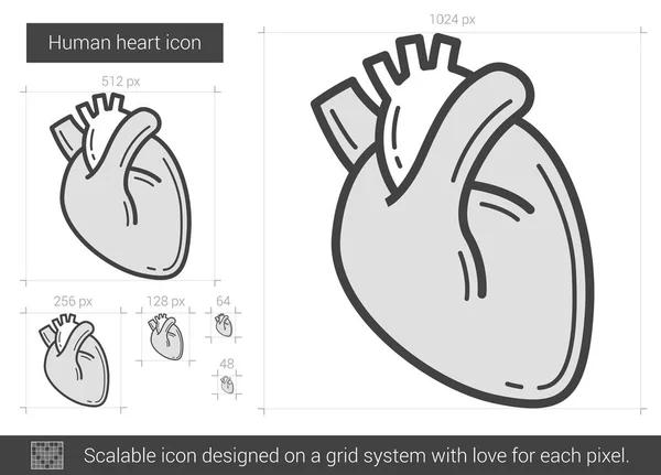 Ikona čáry lidské srdce. — Stockový vektor
