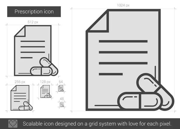 Icono de línea de prescripción . — Archivo Imágenes Vectoriales