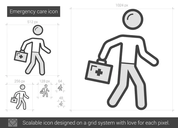 Pictogram van de lijn van de spoedeisende behandelingen. — Stockvector