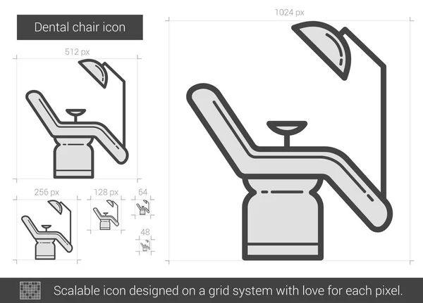 Icône de ligne de chaise dentaire. — Image vectorielle