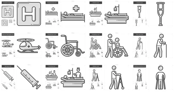 Conjunto de ícone de linha de medicina . —  Vetores de Stock