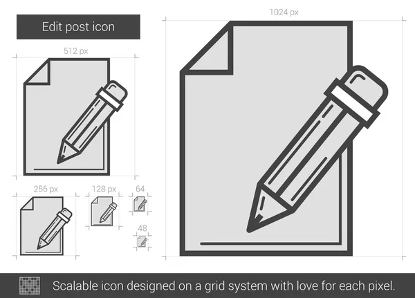 编辑帖子线图标. — 图库矢量图片