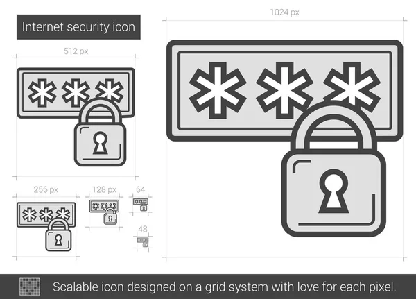 Internet security linii ikona. — Wektor stockowy