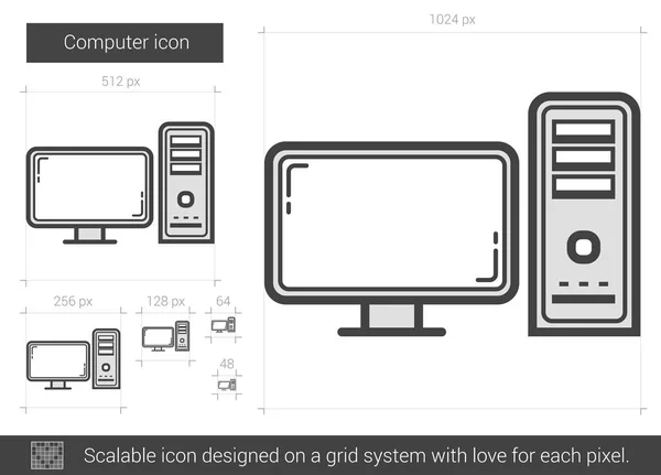 Icoon computerlijn. — Stockvector