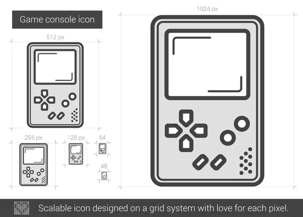 Icône ligne console de jeu . — Image vectorielle