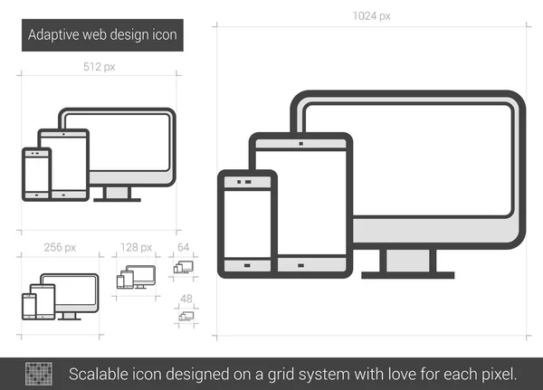 Icono de línea de diseño web adaptable . — Archivo Imágenes Vectoriales