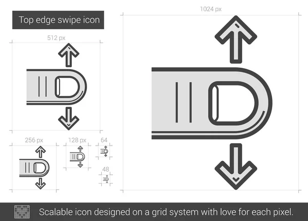 上端からスワイプ線アイコン. — ストックベクタ