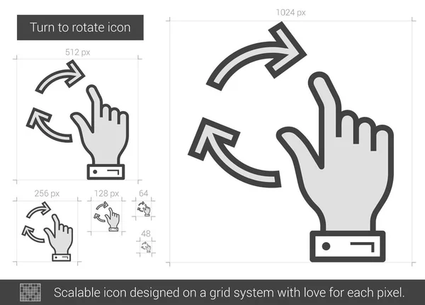 Drehen, um das Liniensymbol zu drehen. — Stockvektor