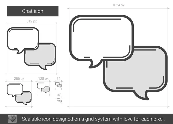 Ícone de linha de chat . —  Vetores de Stock