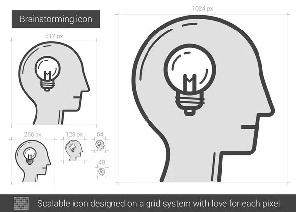 Brainstorming line ikon. — Stock vektor