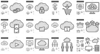 Yüksek teknoloji hattı Icon set.