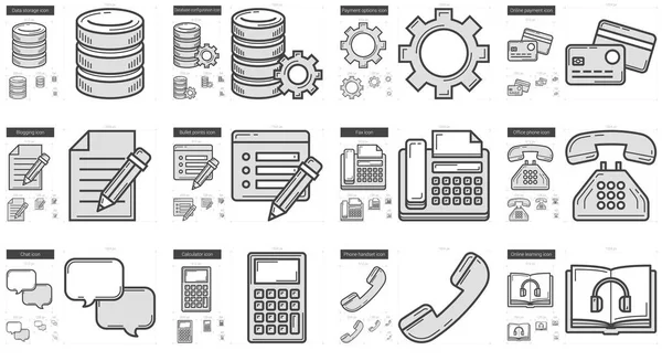 Technology line icon set. — Stock Vector