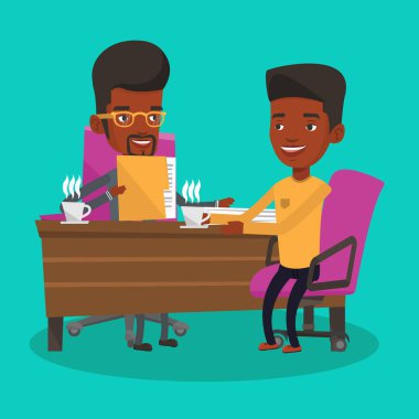 İş toplantısı sırasında iki iş adamları.