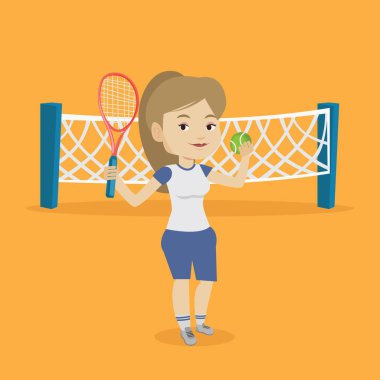 Tenis oyuncu vektör çizim.