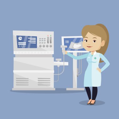 Erkek ultrason doktor vektör çizim.