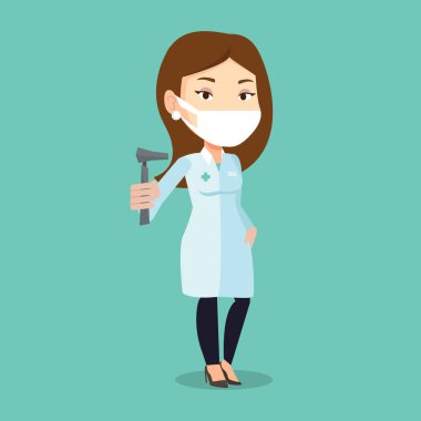 Kulak burun boğaz doktor vektör çizim.