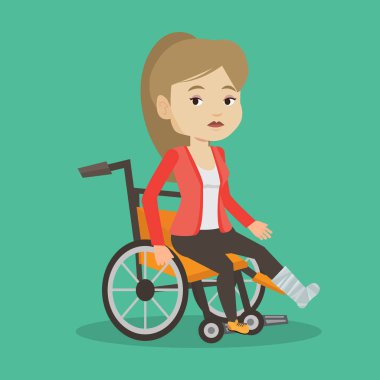 Kırık bacak tekerlekli sandalyede oturan adam.