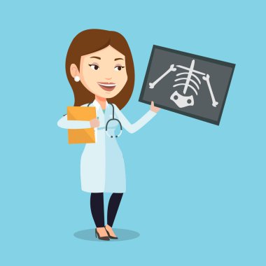 Doktor muayene grafisi vektör çizim.