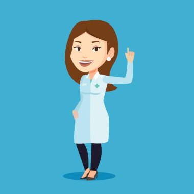 Doktor gösteren parmak vektör çizim.