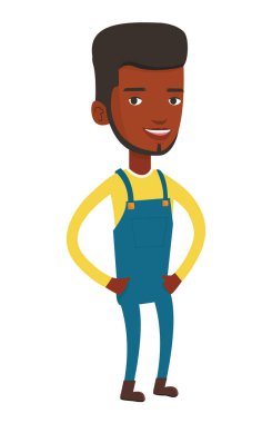 Gülümseyen Afro-Amerikan çiftçi.