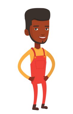 Gülümseyen Afro-Amerikan çiftçi.