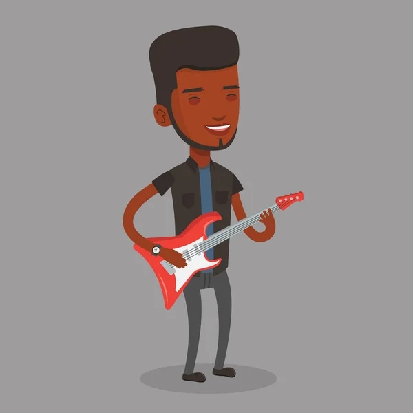 Man playing electric guitar vector illustration. — Stock Vector