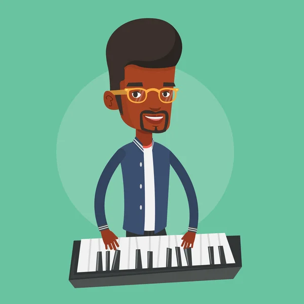 Man playing piano vector illustration. — Stock Vector