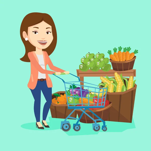 Müşteri alışveriş sepeti vektör çizim ile.