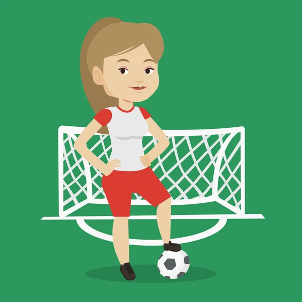 Jugador de fútbol con ilustración de vector de pelota . — Vector de stock
