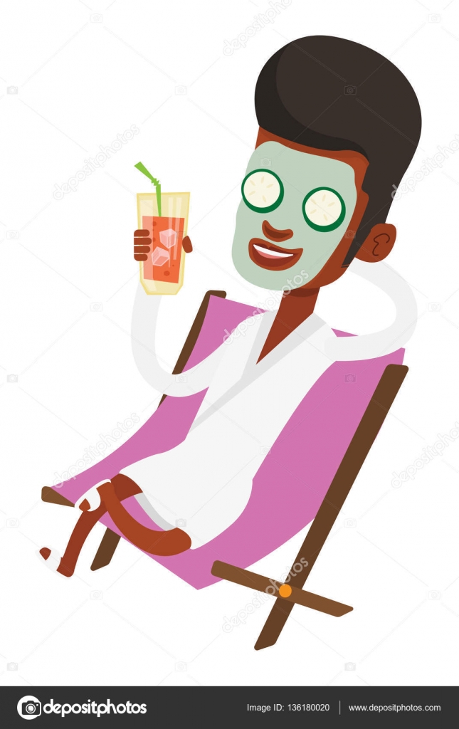 Happy young man enjoying and drinking cocktails Vector Image