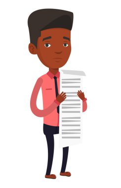 Uzun bill vektör çizim tutan işadamı.