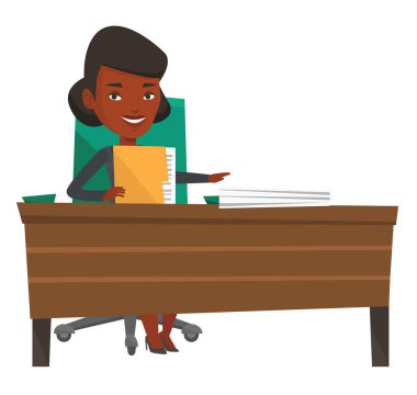 Ofis çalışanı belgeleriyle çalışma.