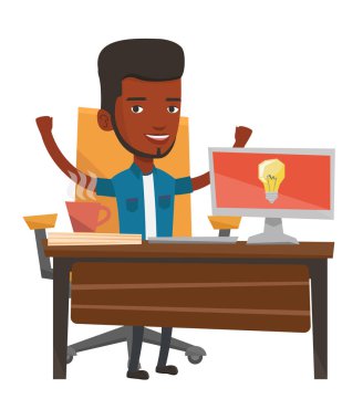 Başarılı bir iş fikri vektör çizim.