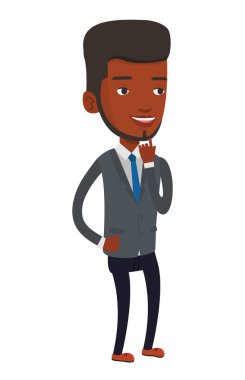 İş fikri olan işadamı gülümseyen.