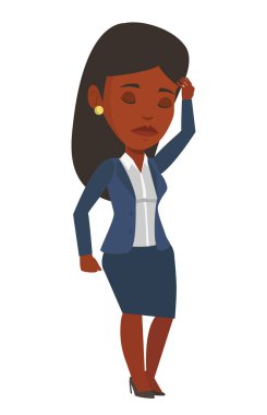 Genç işadamı düşünme vektör çizim.