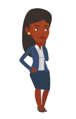 Genç işadamı düşünme vektör çizim.