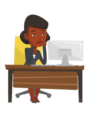 Ofiste çalışan yorgun üzgün.