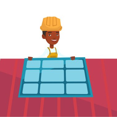 teknisyen yükleme güneş paneli.