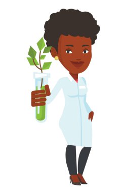 Bilim adamı tüp vektör çizim ile.