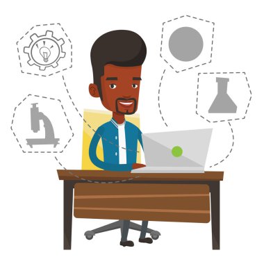 Öğrenci dizüstü eğitim için kullanma.